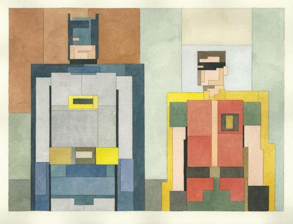 Painting of Batman and Robin