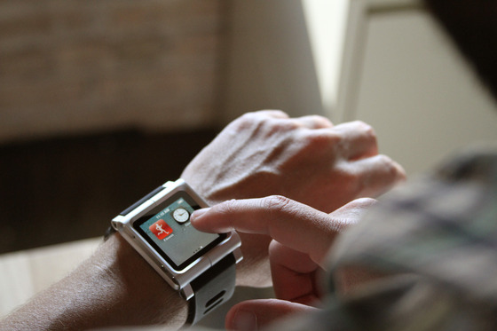 iPod Nanon worn as a watch
